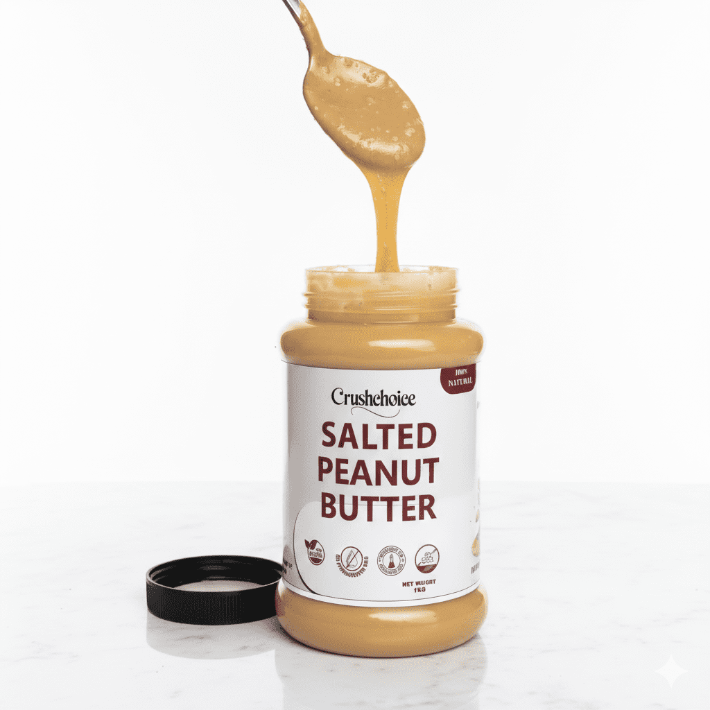 Salted Peanut Butter Nutritious & Delicious creamy Delights Pure & Organic 1 Kg Jar - Image 2